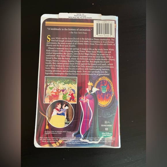 Walt Disney’s 1994 VHS Snow White - Picture 3 of 7